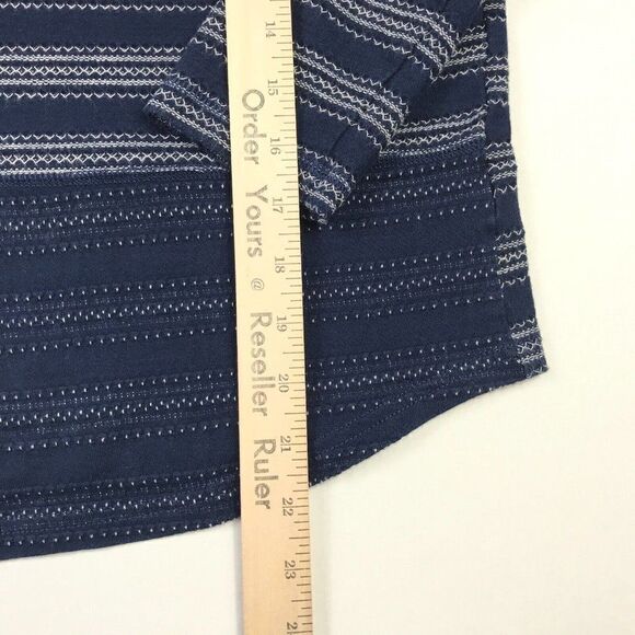 Chaps Womens Cotton Textured Knit Top Striped Shirt Long Sleeve Casual S Small - Picture 6 of 11